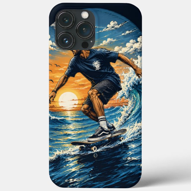 Homem surfando nas ondas  (Verso)