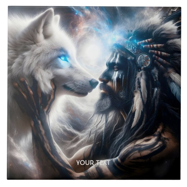 Homem Tribal do Lobo Fofo Fantasy (Frente)