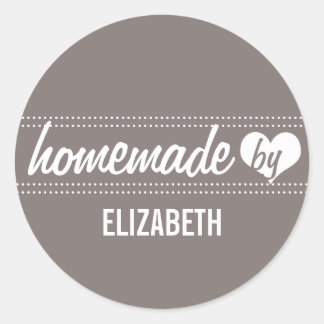 Homemada por sua cinza, etiqueta de comida, selo