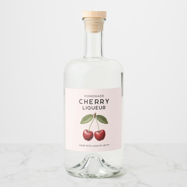 Homemade cherry liqueur rotula estilo de colheita (Frente)