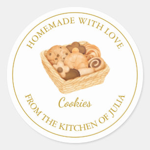 Homemade com amor Etiqueta de cookies frescos Br