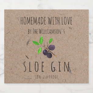 Homemade com Love Sloe Gin Kraft Paper