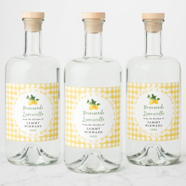 Homemade Limoncello Liqueur Label (Garrafas)
