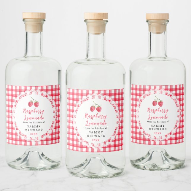 Homemade Raspberry Lemonade Label (Garrafas)