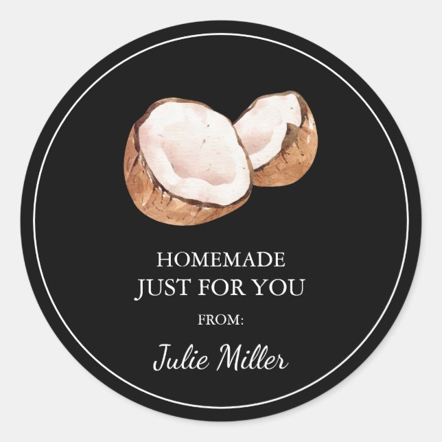 Homemade só para a sua etiqueta de coco (Frente)