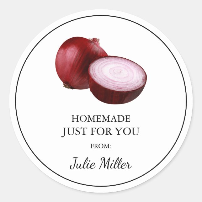 Homemade só para você, etiqueta de cebola vermelha (Frente)