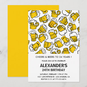 Homens 24 convites para o aniversário