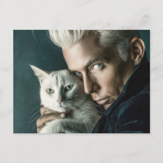 Homens Bonitos & Cartão Postal de Arte de Gatos