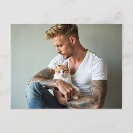 Homens Bonitos & Cartões Postais de Arte de Gatos