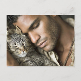 Homens Bonitos & Cartões Postais de Arte de Gatos