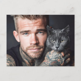 Homens Bonitos & Cartões Postais de Arte de Gatos