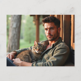 Homens Bonitos & Cartões Postais de Arte de Gatos