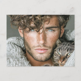 Homens Bonitos & Cartões Postais de Arte de Gatos