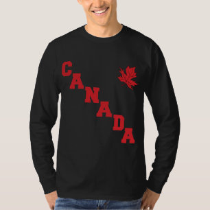 Homens da camisa de Canadá T da folha de bordo