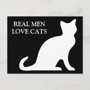 Homens de verdade adoram cartões postais de gatos