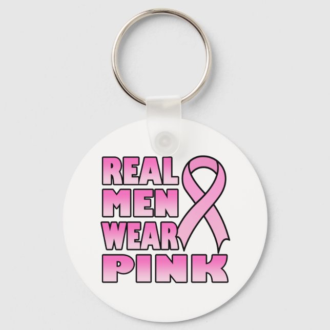 homens de verdade vestem Chaveiro rosa (Frente)