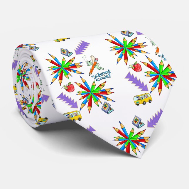 Homens Designer Gravatas De Volta à Escola é Legal (Rolled)