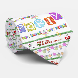 Homens Designer Gravatas Feliz Natal Feliz Anivers