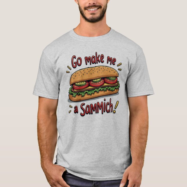 Homens Engraçados me fazem uma camiseta Sammich (Frente)