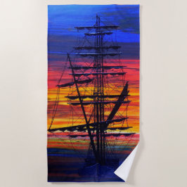 Homens na toalha da praia de amarração