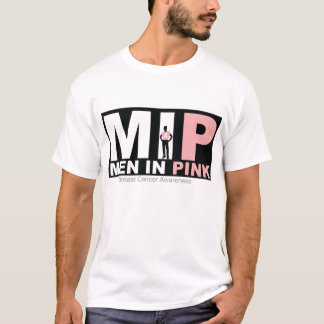 Homens no camiseta cor-de-rosa da consciência do