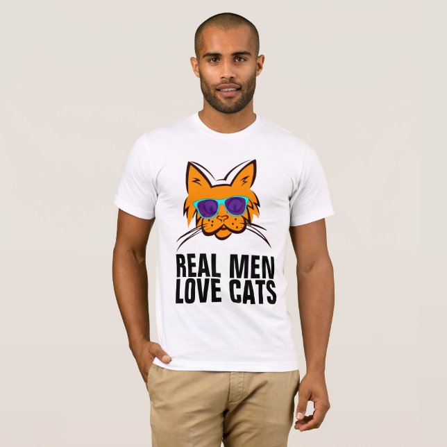 HOMENS REAIS ADORAM GATOS Camisas de gato (Frente Completa)