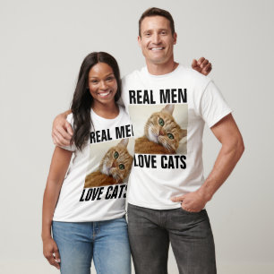 HOMENS REAIS ADORAM GATOS Laranja Camisetas