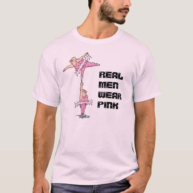 Homens Reais Vestem Camisa De Balé De Gordura Rosa (Frente)