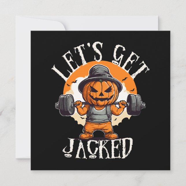 Homens Vamos Malhar Abóbora Jack-O-Lantern Diverti (Frente)