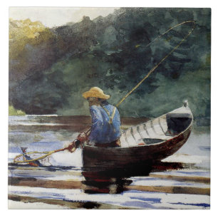 Homer - Garoto Pesca, pintura popular,