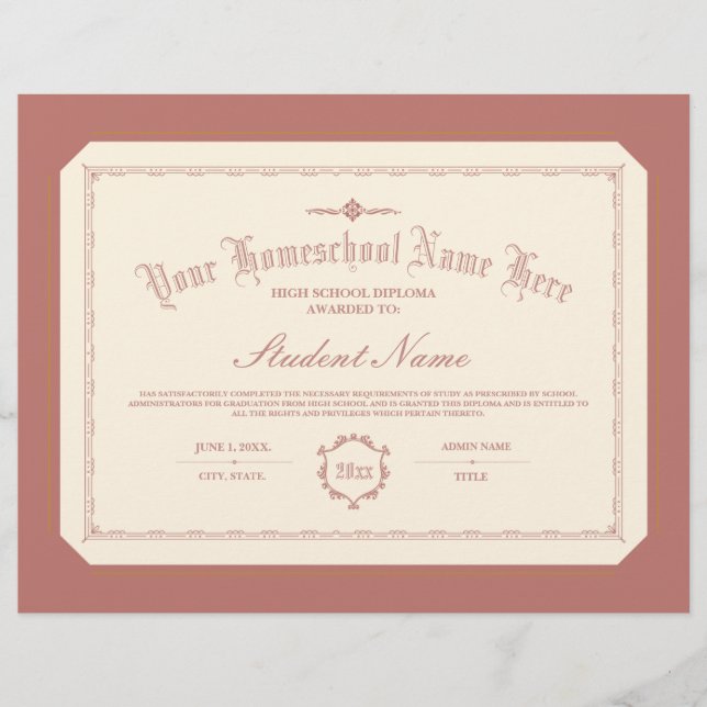 Homeschool Diploma Traditional Soft Red (Frente)