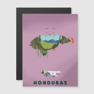 Honduras mapa ilustrado pôster de viagem