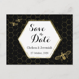 Honey Bee Black Dourado Salve o cartão postal