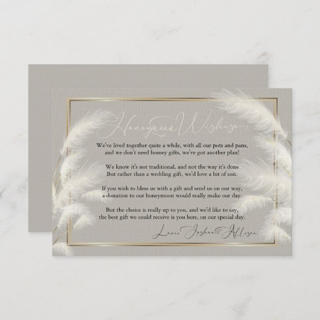 Honeymoon Deseja o Convite Allison 1b (Frente/Verso)