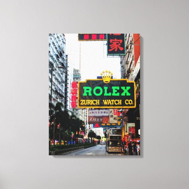 Hong Kong Nathan Road Stretch Canvas Print (Frente)