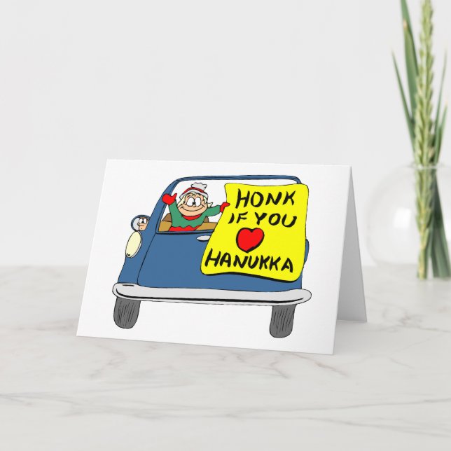 Honk se você ama o cartão de Hanukkah (Frente)