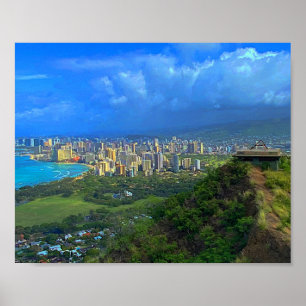 Honolulu, Hawaii Skyline nº 1 Poster