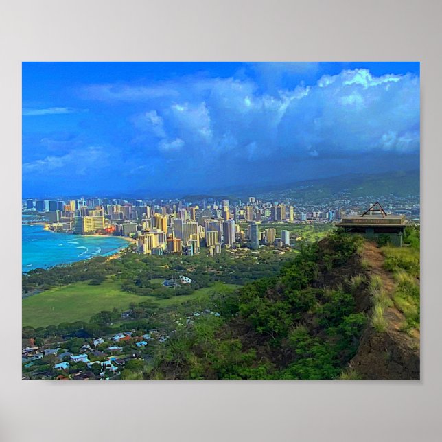 Honolulu, Hawaii Skyline nº 1 Poster (Frente)