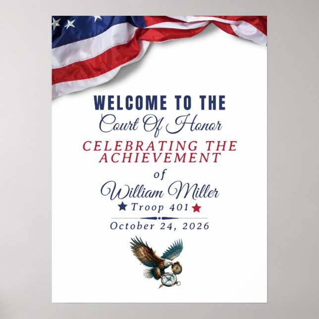 Honor Achievement Event Welcome Sign Poster (Frente)