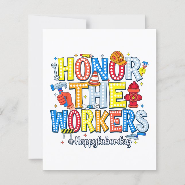 Honra aos trabalhadores Feliz Dia do Trabalho (Frente)
