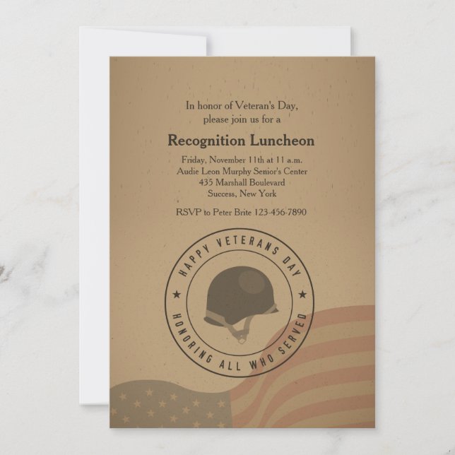 Honrando Todos Os Que Serviram O Convite (Frente)