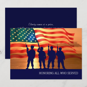 Honrando todos que serviram. Cartões Plana do Dia