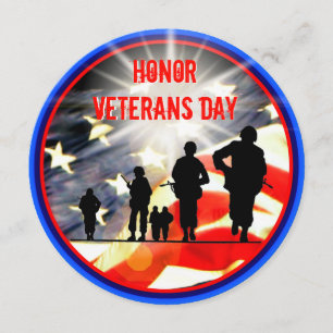 Honre o círculo do convite do dia de veteranos