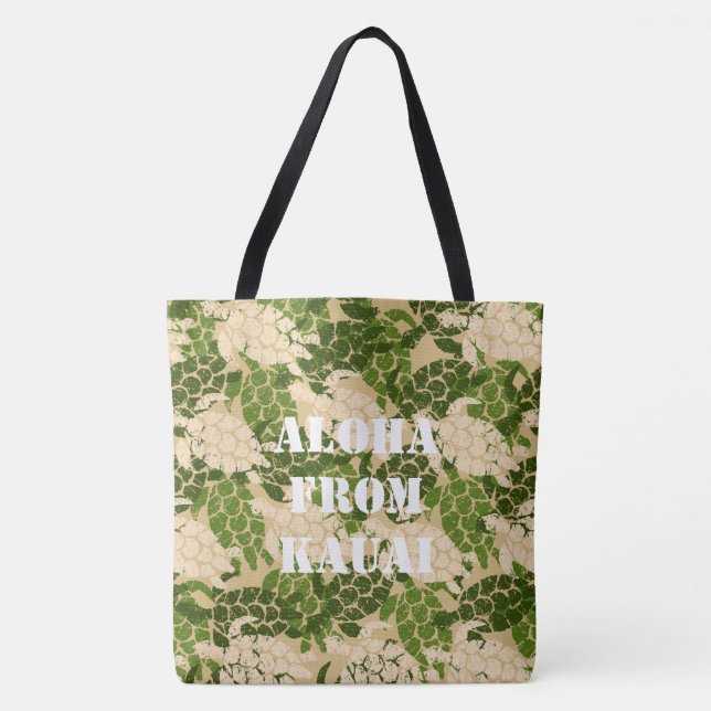 Honu Sea Turtle Havaiana Monograma Aloha Bolsa de  (Frente)