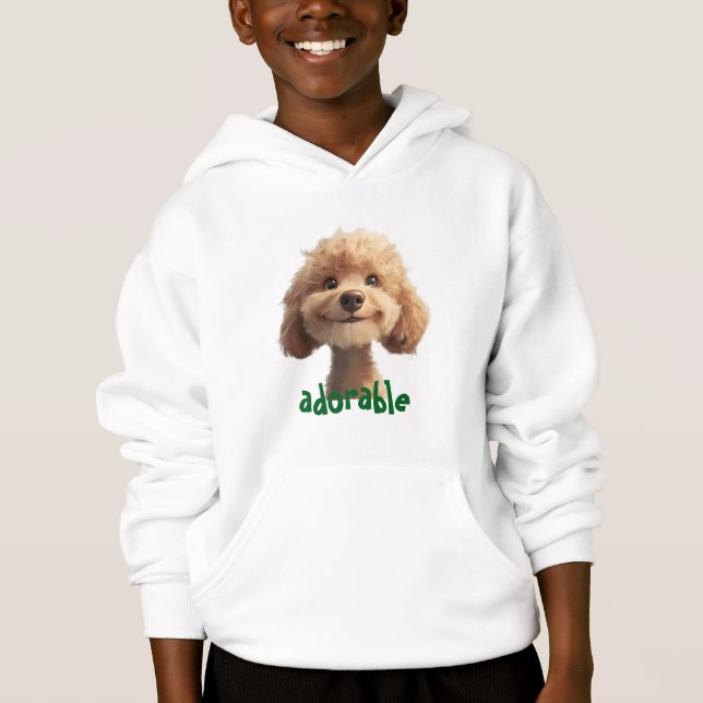 Hoodie Adorable Dog Illustration - Perfeito para P (Frente)