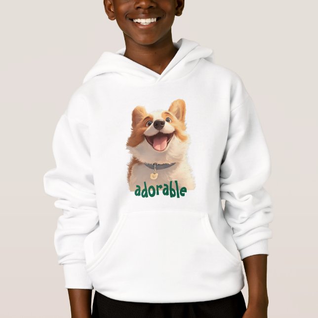 Hoodie Adorable Dog Illustration - Perfeito para P (Frente)