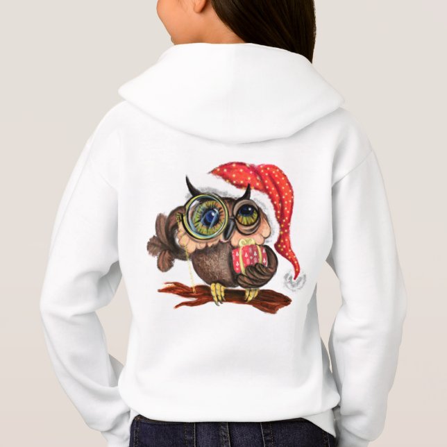 Hoodie Baby Owl do Natal com presentes (Verso)