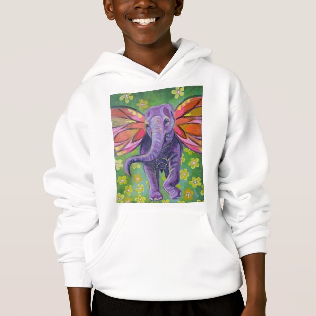 Hoodie bonito da imagem do elefante (Frente)