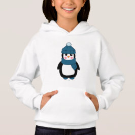 Hoodie bonito das meninas do pinguim do inverno