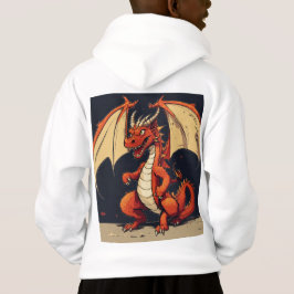 Hoodie Branco Para Crianças Com Design Dragão